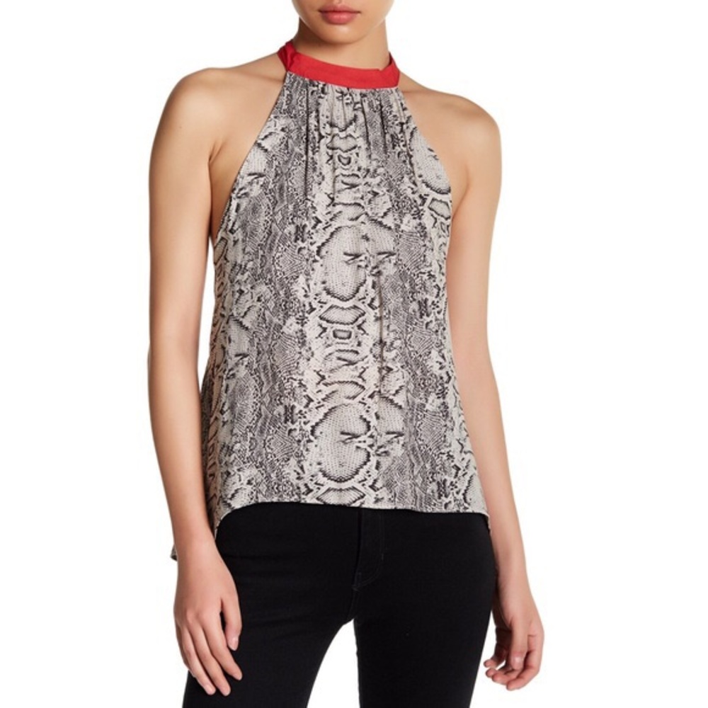 Free People Snakeskin Halter Top